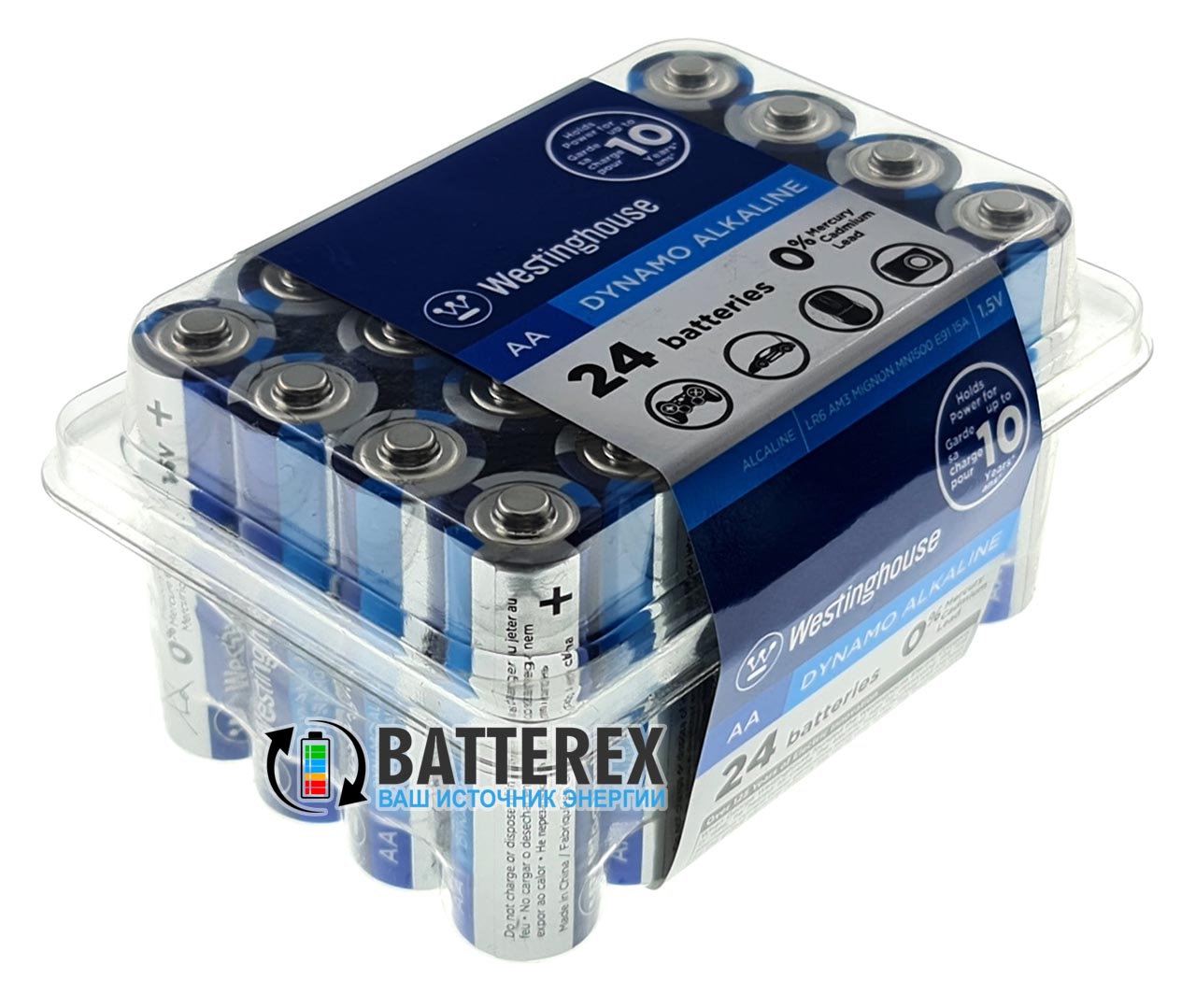 Батарейки щелочные АА Westinghouse Dynamo Alkaline LR6 1.5V упаковка 24 шт