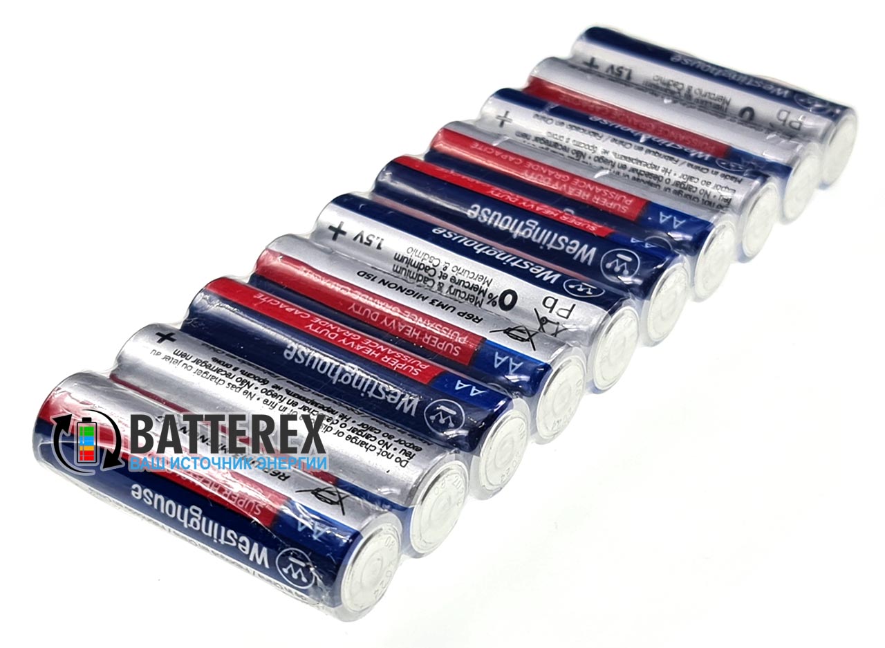 Батарейки солевые АА Westinghouse Super Heavy Duty R6 1.5V - 12 шт. в блистере
