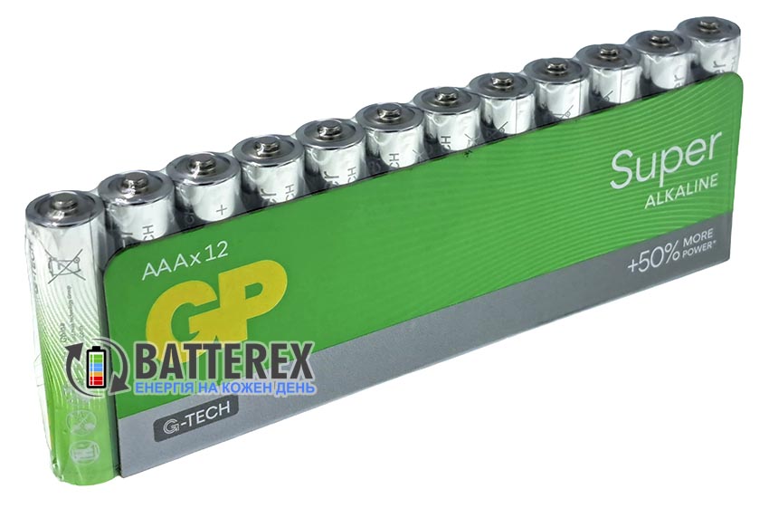 ААА батарейки GP Super Alkaline G-TECH LR03 1.5V упаковка 12 шт