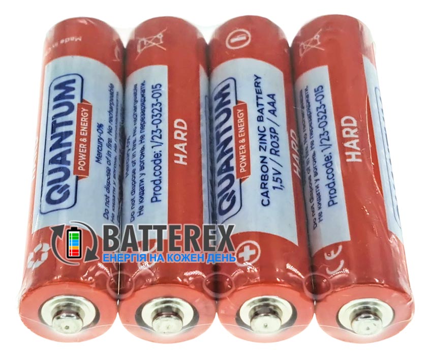 Батарейки сольові AAA Quantum Hard Carbon Zinc R03 1.5V