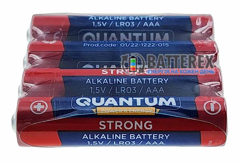 Батарейки щелочные AAA Quantum Strong Alkaline LR03 1.5V