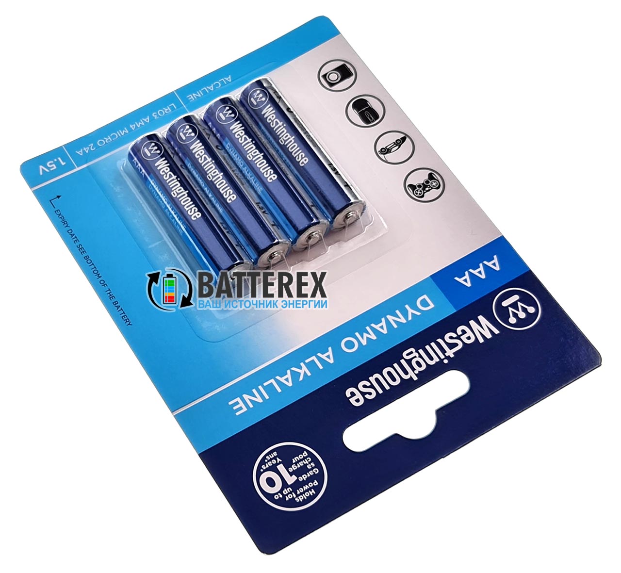 Батарейки ААА Alkaline LR6 1.5V Westinghouse Dynamo упаковка 4 шт