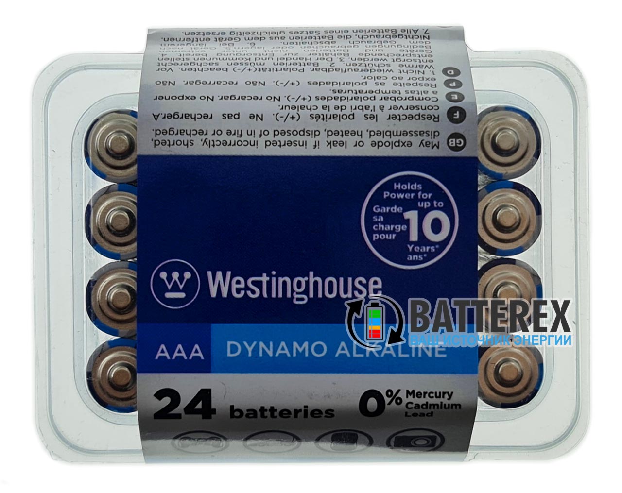 Батарейки щелочные ААА Westinghouse Dynamo Alkaline LR03 1.5V упаковка 24 шт