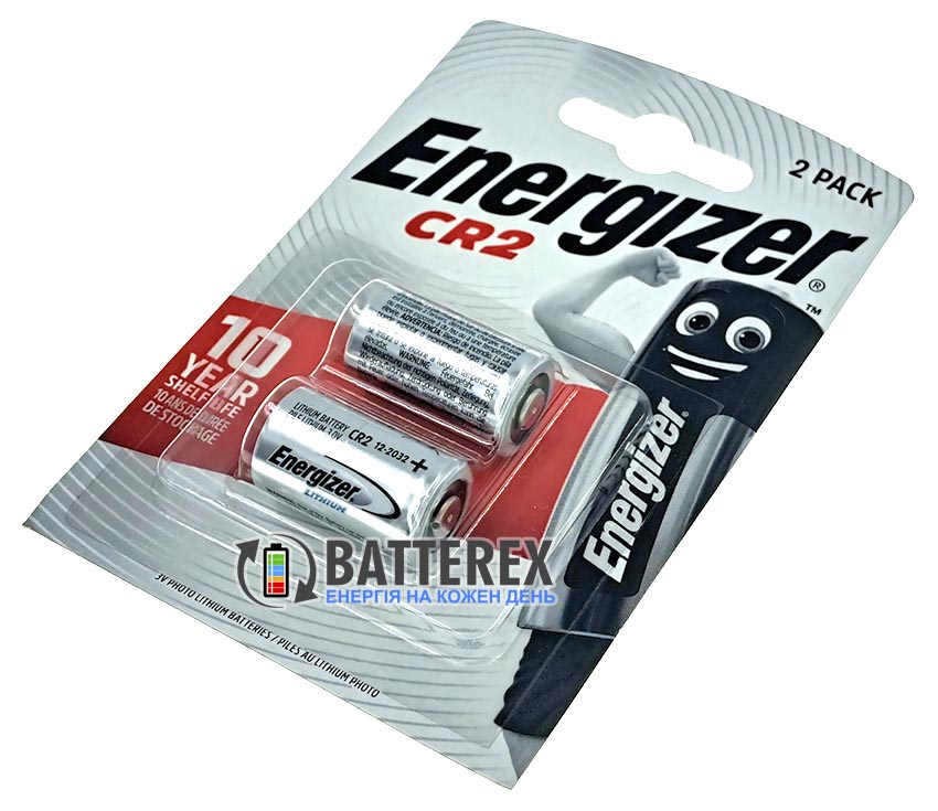 Батарейки CR2 Energizer Lithium 3V, упаковка 2 шт в блистере