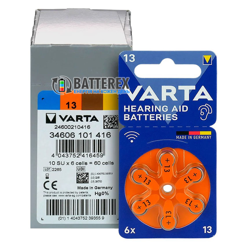 Varta 13 A13 PR48 упаковка 6 шт.