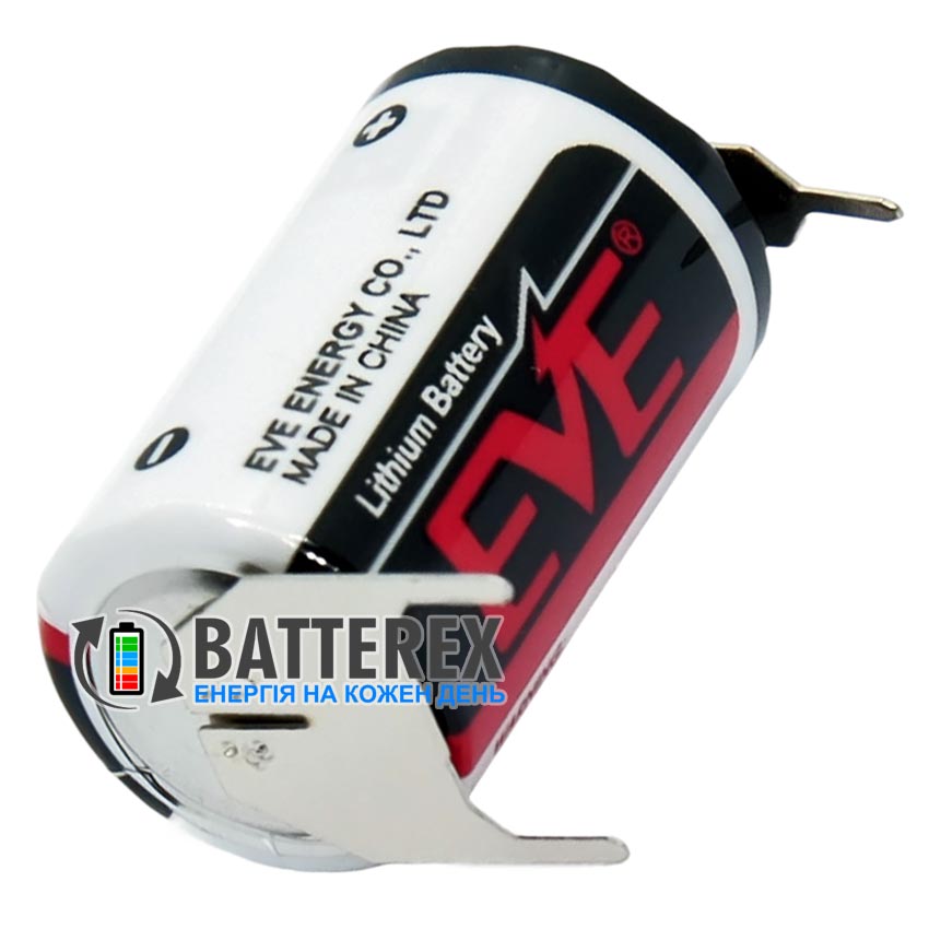 Батарейка LiSOCl2 літій-тионілхлорида EVE ER14250 1/2AA PFR 3-pin 3.6V LiSOCl2 із виводами для пайку в плату