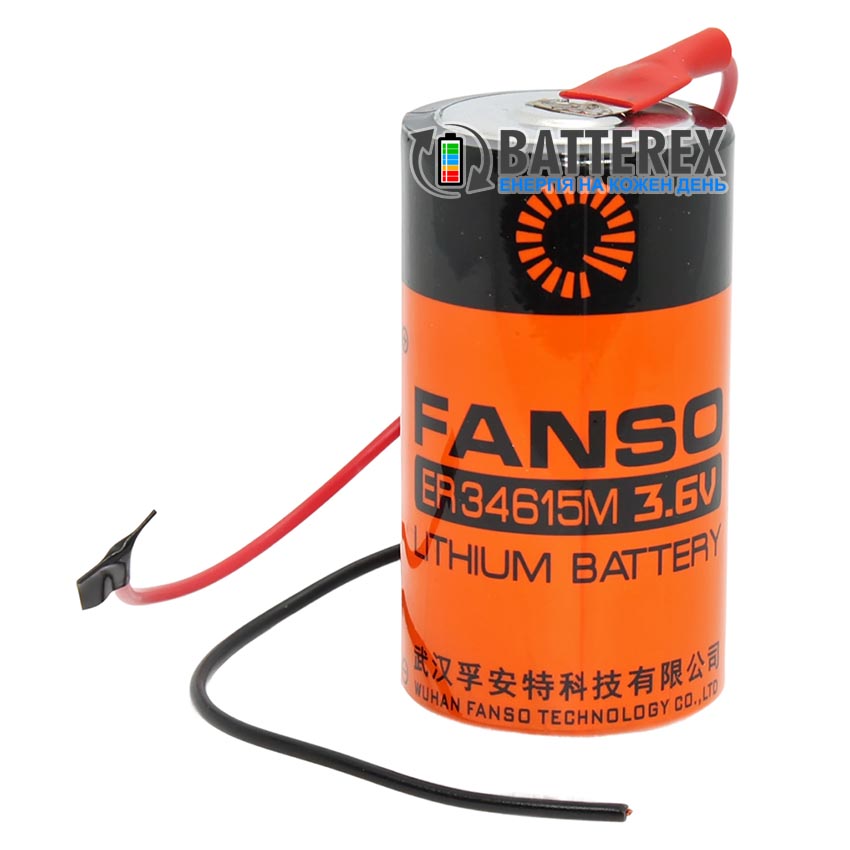 Батарейка літієва високотокова FANSO ER34615M FL D 3.6V 13Ah STD LiSOCl2 із дротами