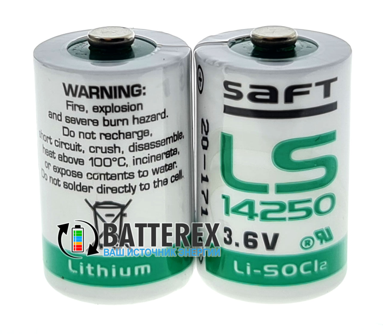 SAFT LS 14250 1/2AA STD 3.6V батарейка литиевая LiSOCl2