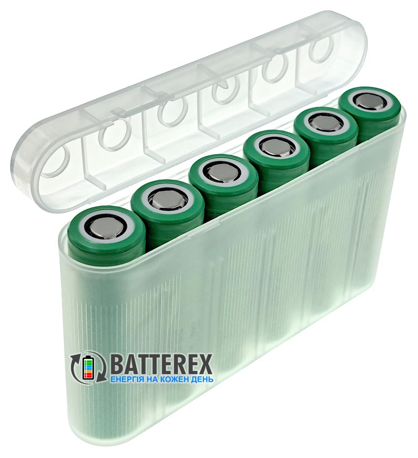 Пластиковый бокс Soshine SBC-6x18650 на 6 аккумуляторов 18650