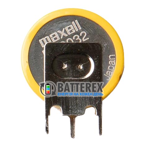 ML2032 Maxell 3V 65mAh із виводами під пайку