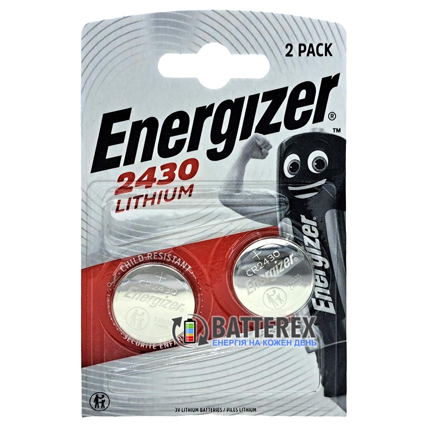 Батарейка литиевая CR2430 Energizer Lithium 3V упаковка 2 шт