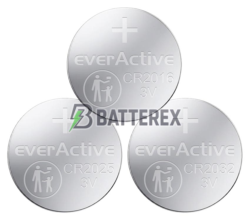 Набір батарейок 2xCR2016 2xCR2025 4xCR2032 Everactive Lithium Battery 3V, упаковка в блістері