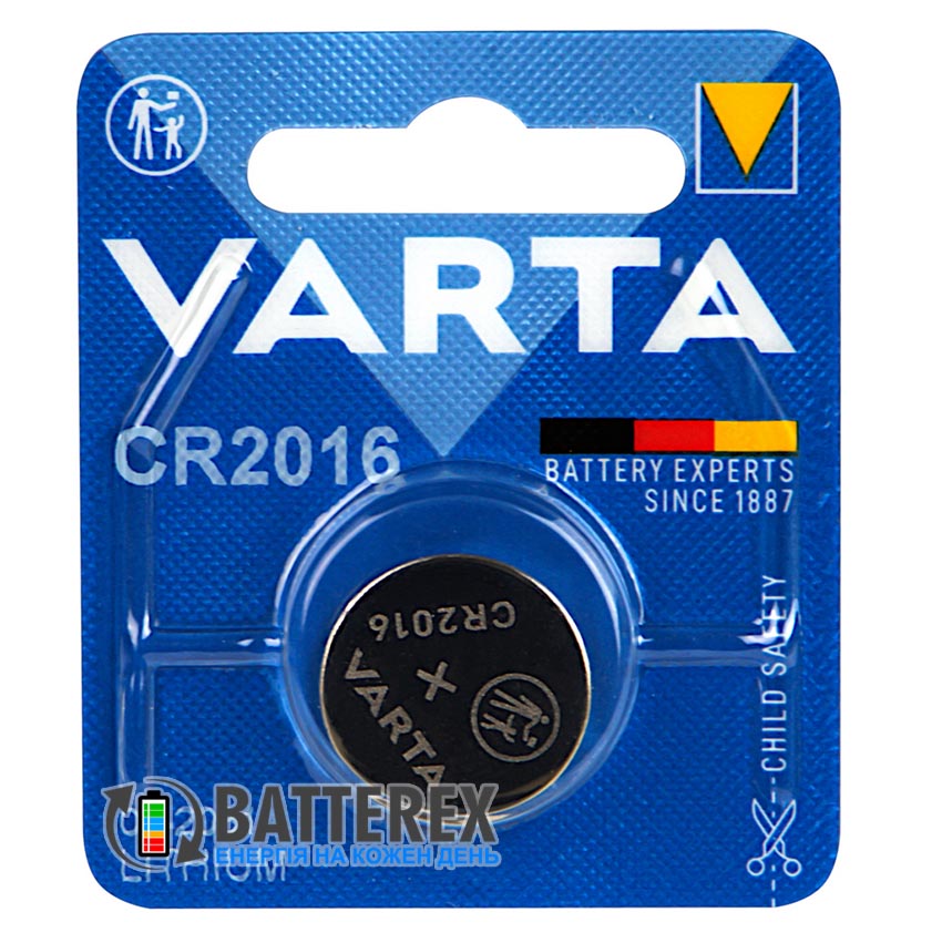 Батарейка літієва CR2016 Varta Lithium 3V