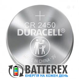 Батарейка литиевая CR2450 Duracell Lithium 3V 620mAh