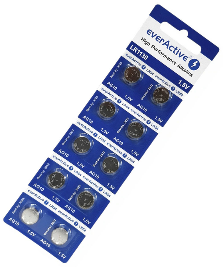  Батарейка LR54 AG10 LR1130 Everactive Alkaline 1.5V