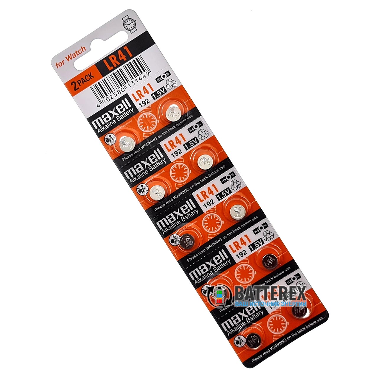 Щелочная батарейка LR41 AG3 Maxell Alkaline 1,5V