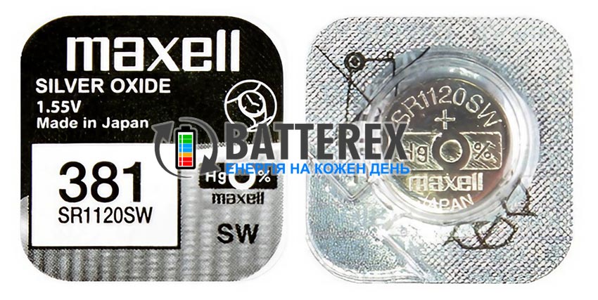 Maxell 381 SR1120SW Silver Oxide 1.55V