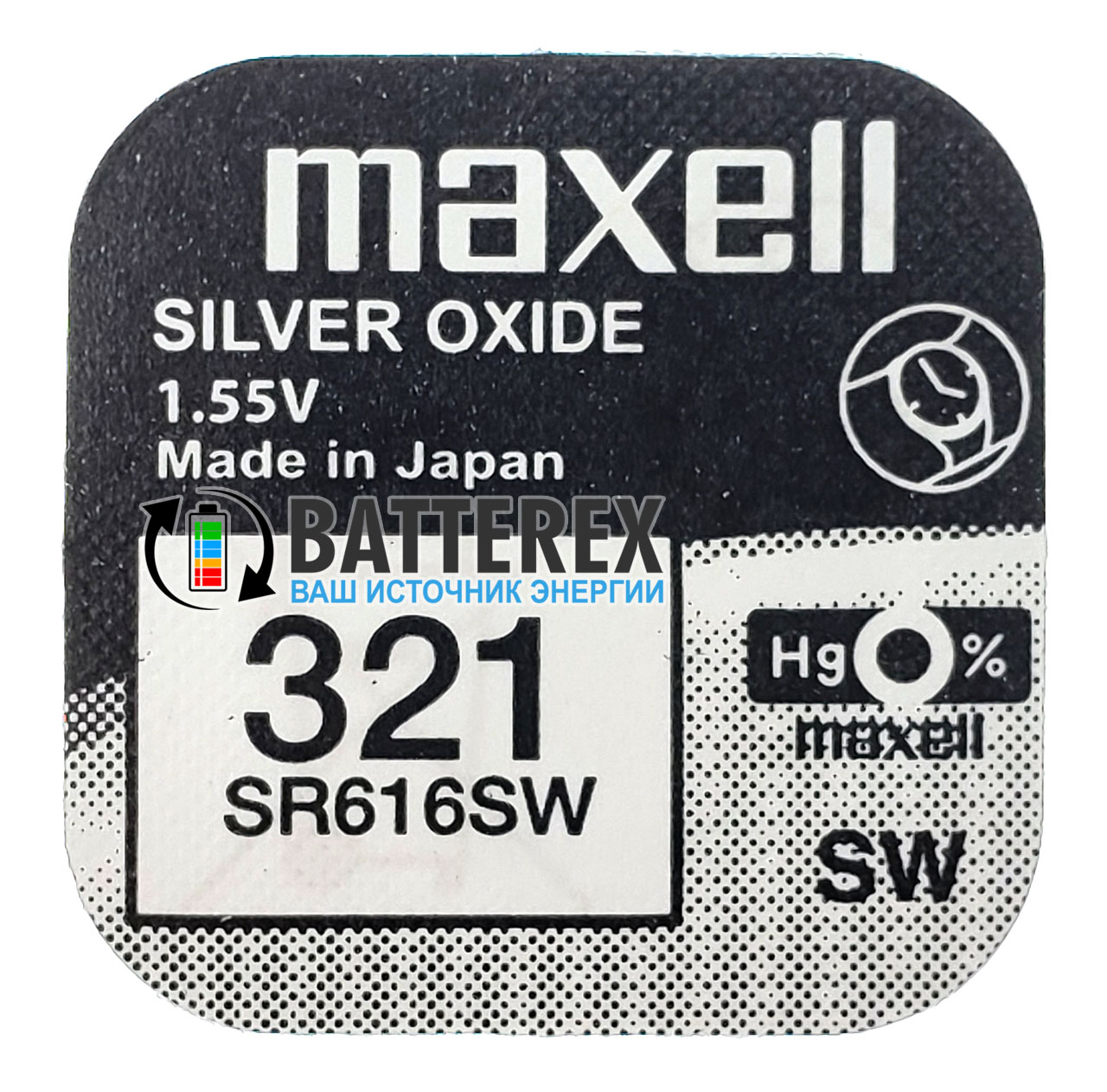 Батарейка 321 SR616SW Maxell Silver Oxide 1.55V