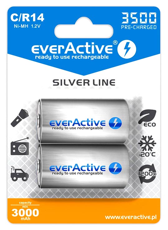 Аккумулятор C R14 Everactive 350 mah с низким саморазрядом