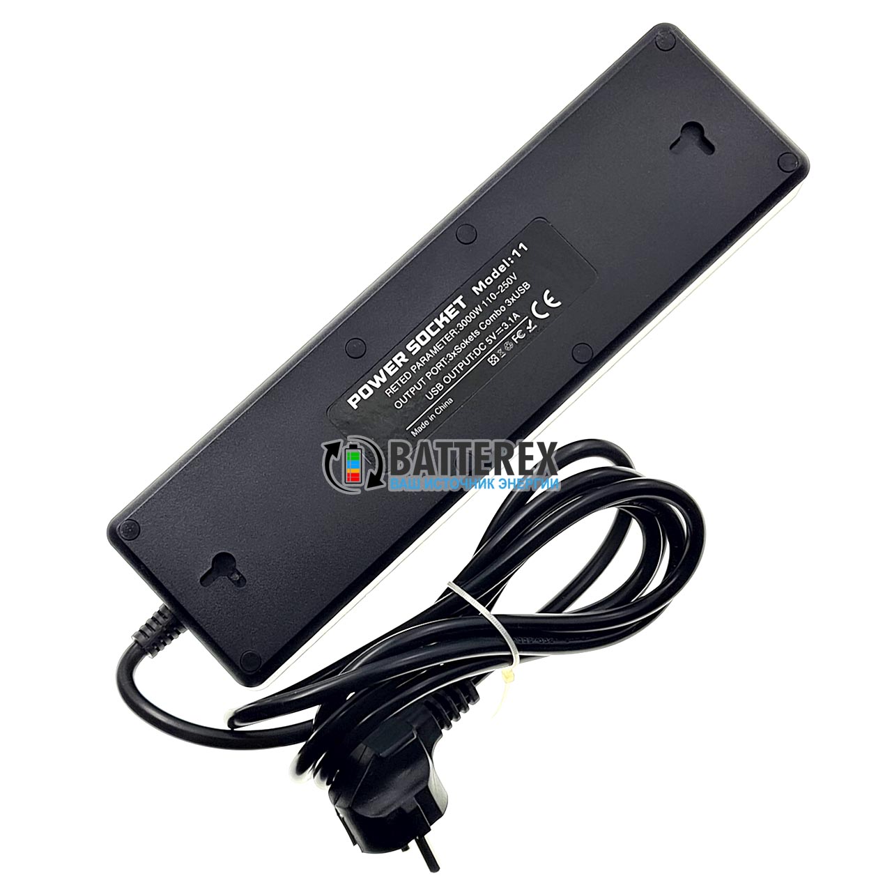 Сетевой фильтр - удлинитель IQ Power TB-T11 на 3 розетки и 3 USB-порта