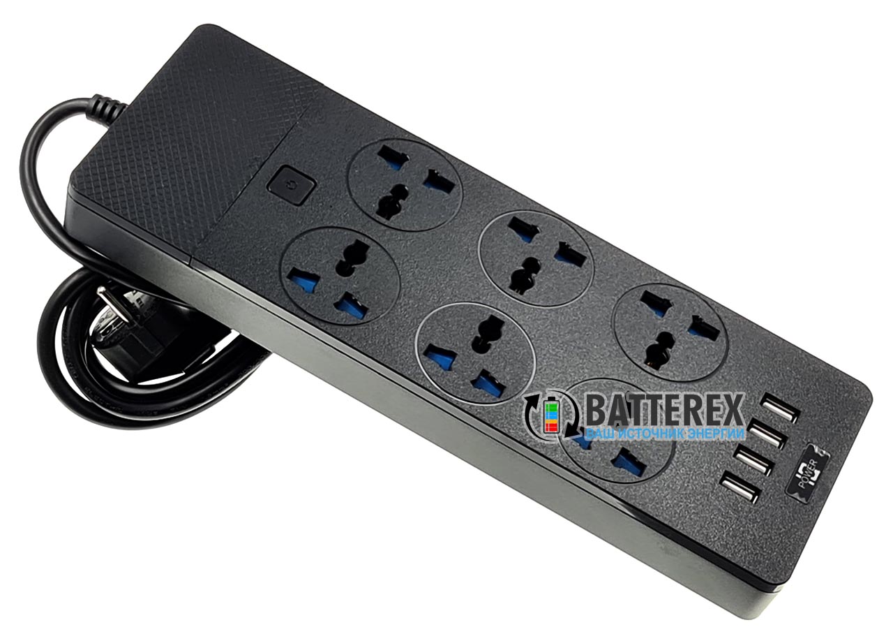 Сетевой фильтр с USB портами на 6 розеток и 4 USB-порта IQ Power TB-T12