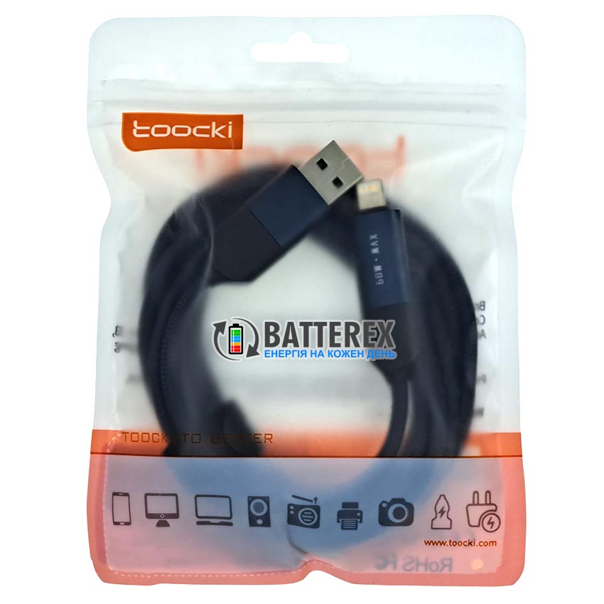 Кабель 4-в-1 Toocki X44 USB - Type-C - Lightning 3A 60W 1 м