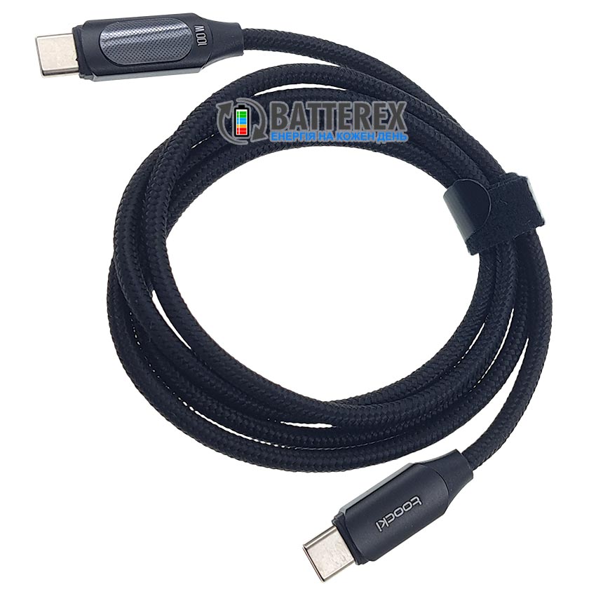 Кабель USB TOOCKI TQ-X01 Type-C to Type-C 5A 100W Digatal Display