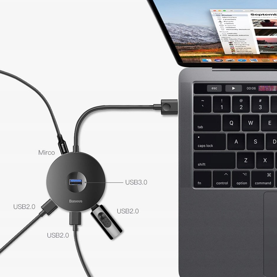 USB HUB Baseus Round Box C30A-03 CAHUB-F01
