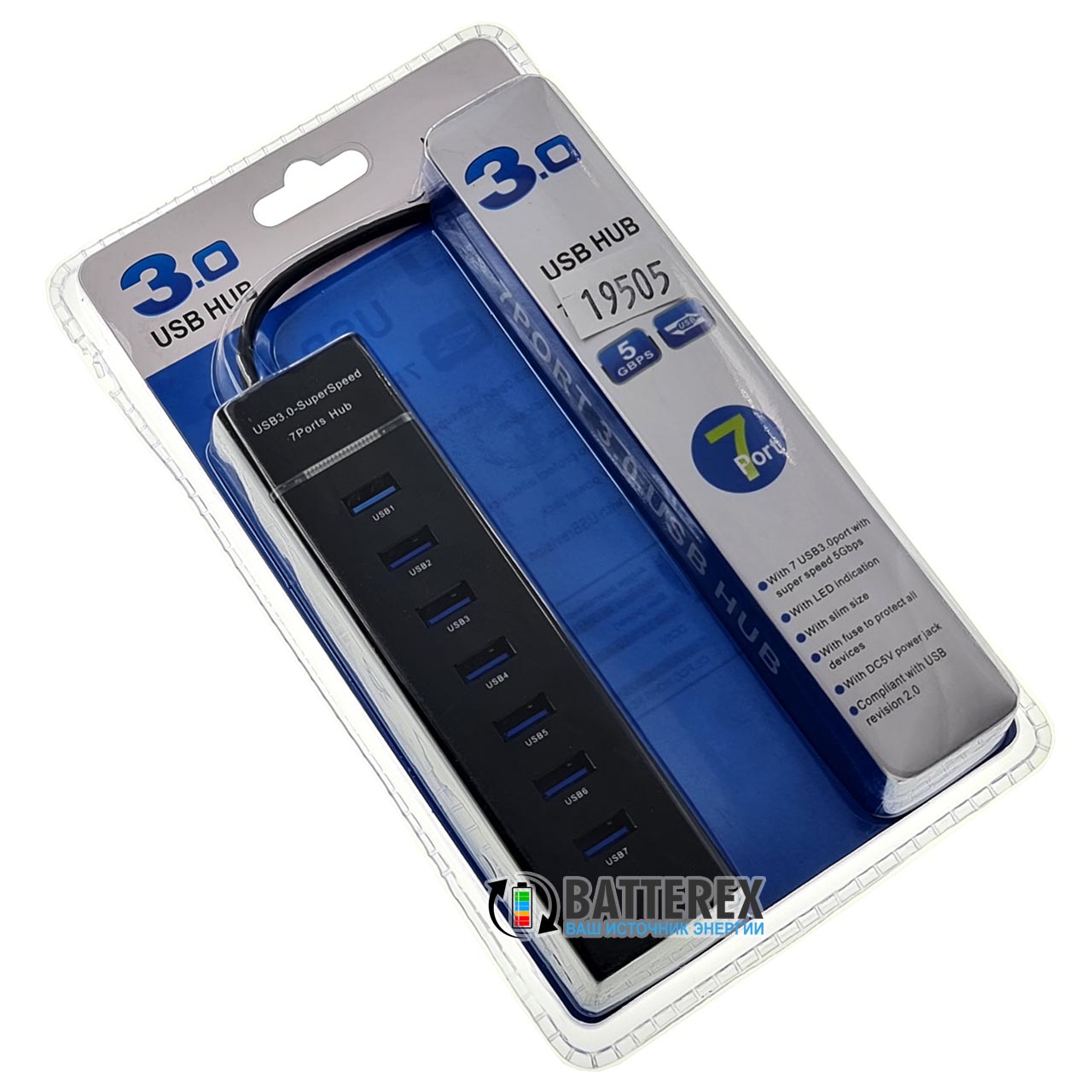 USB HUB на 7 портов USB для зарядки и передачи данных USB HUB на 7 портов USB для зарядки и передачи данных