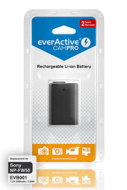 Аккумулятор EverActive CamPRO для камеры Sony NP-FW50 7.2V 1050mah 7.6Wh