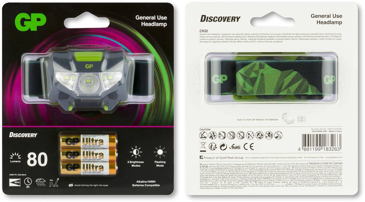 Купить фонарь налобный GP Discovery CH32