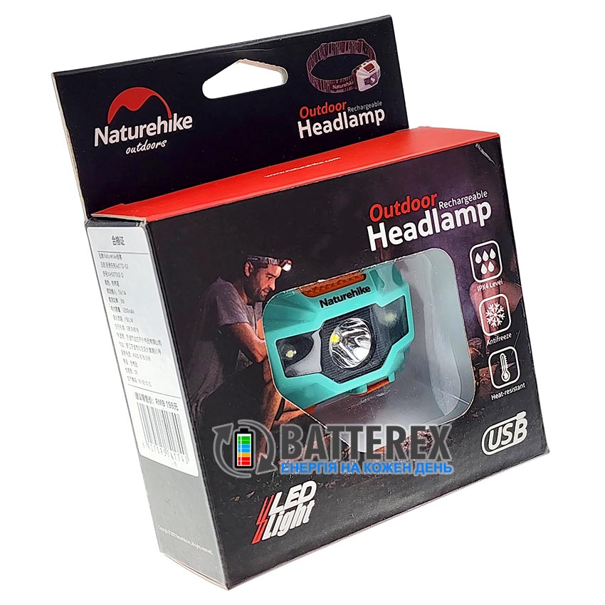 налобный фонарь Naturehike TD-02 150Lm 1200mAh USB Grey-Blue