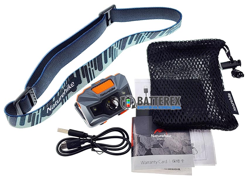 Налобный фонарь Naturehike TD-02 150Lm 1200mAh USB Grey-Orange