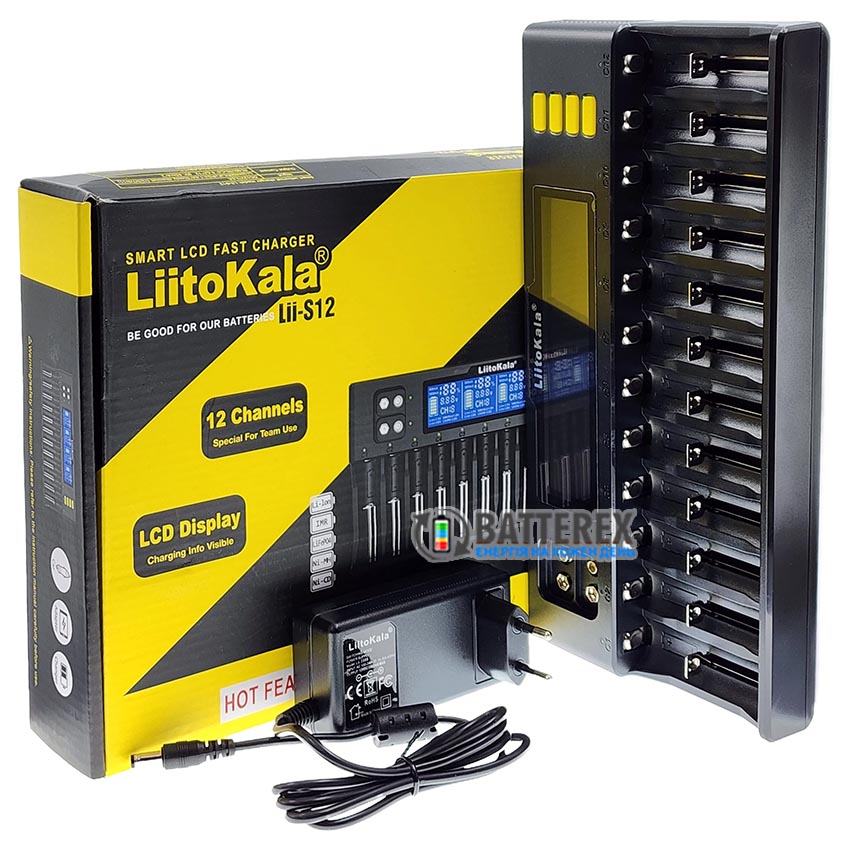 Зарядное устройство LiitoKala Lii-S12 на 12 аккумуляторов