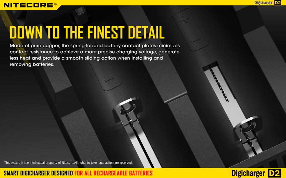 Nitecore D2 - универсальное зарядное устройство с дисплеем на 2 аккумулятора Li-ion / NiMH