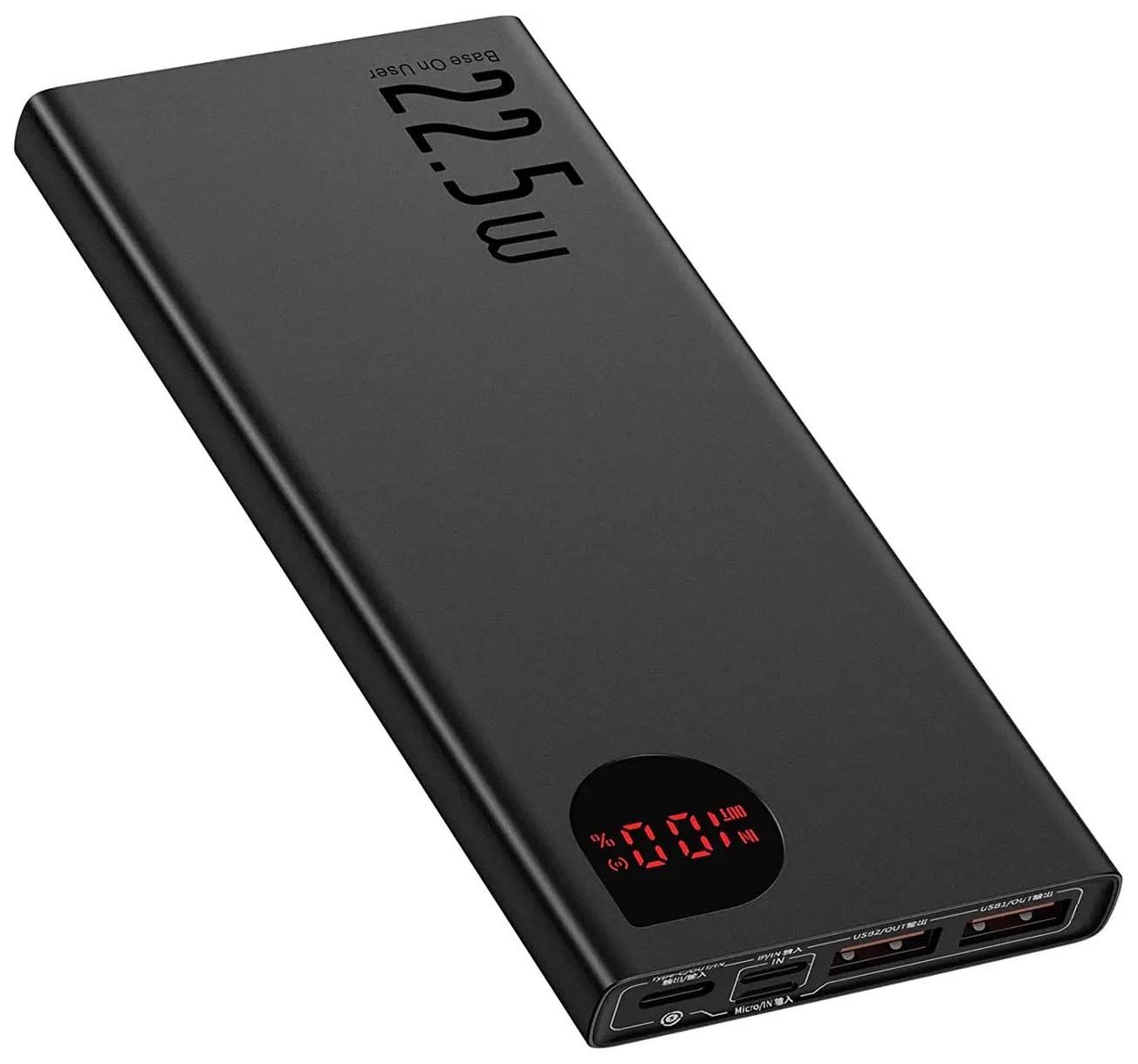 Повербанк Baseus Adaman PPIMDA-B0A с функциями быстрого заряда  QuickCharge 3.0 и Power Delivery