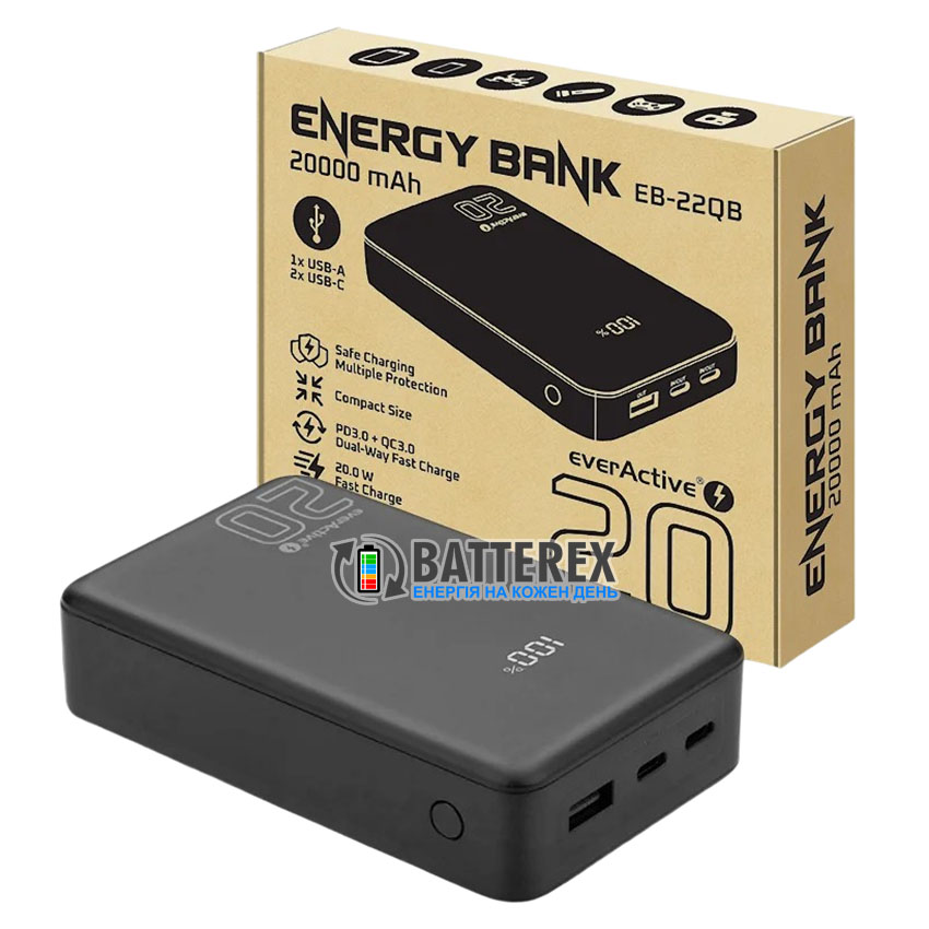  EverActive Energy Bank EB-20QB 20000 mAh 20W