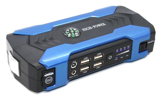 Повербанк с пусковым устройством для автомобиля HQ-Tech High-Power 28000mAh Blue