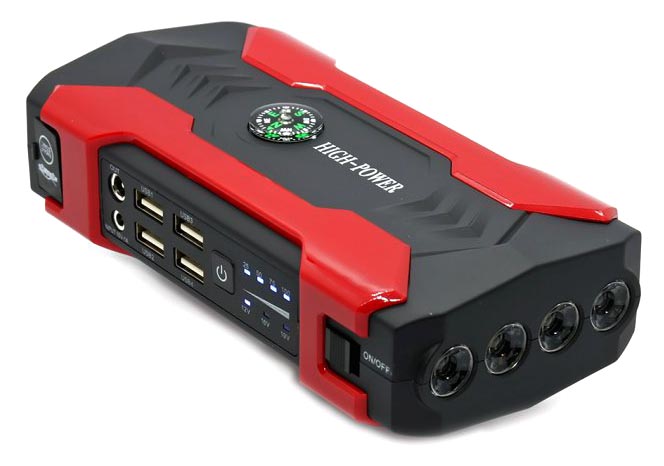 Повербанк с пусковым устройством для автомобиля HQ-Tech High-Power 28000mAh Red