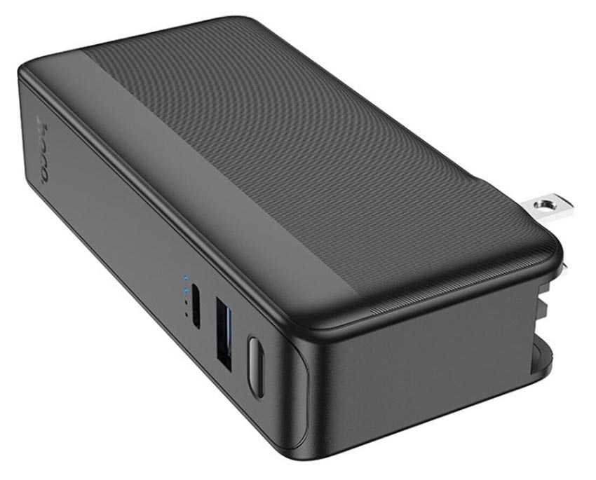 Повербанк - сетевой адаптер HOCO Q16 2-in-1 Adapter & PowerBank 10000mAh Black