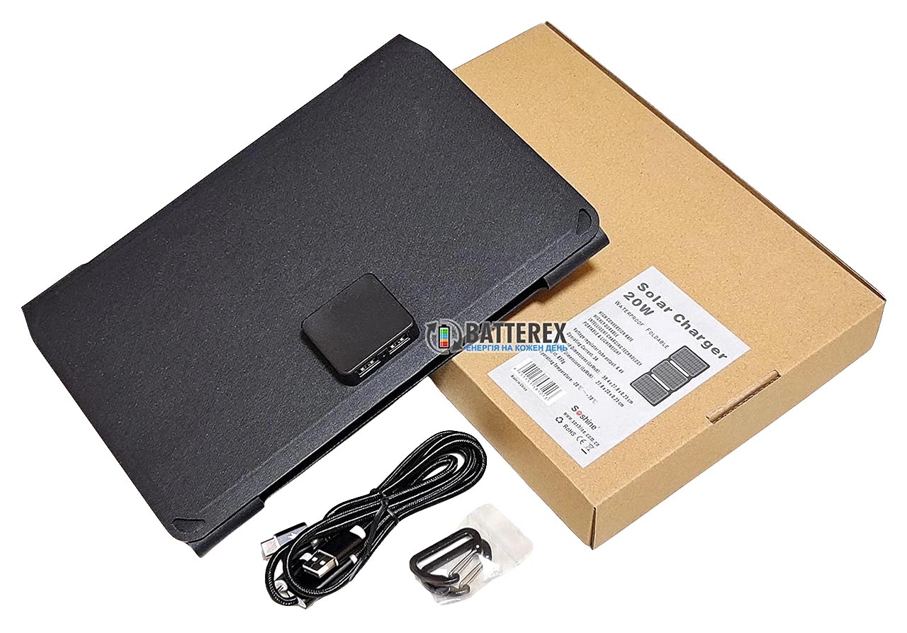 Солнечная батарея Soshine 20W Solar Panel 2xUSB 5V 2.1A Солнечная батарея Soshine 20W Solar Panel 2xUSB 5V 2.1A
