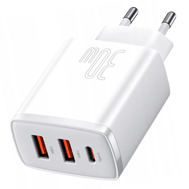Зарядное устройство Baseus Compact Quick Charger 30W White CCXJ-E02 на 3 порта