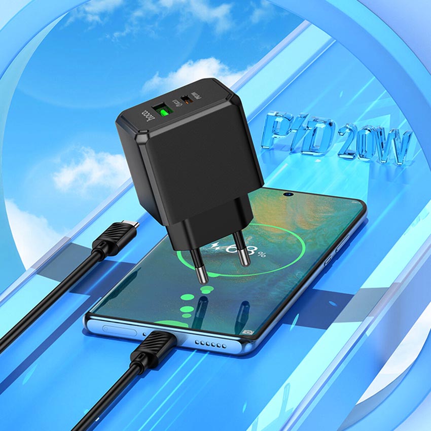 Мережевий USB адаптер HOCO CS14A 20W Black