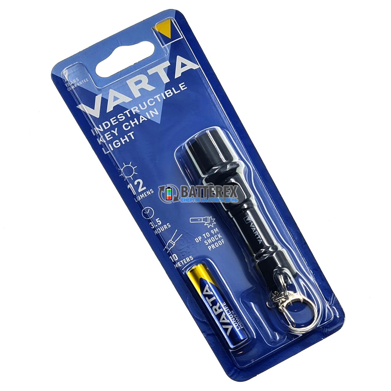 Фонарь брелок Varta Indestructible LED Key Chain Light 16701