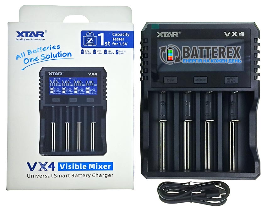 Зарядное устройство XTAR VX4 с тестом ёмкости для Li-ion 1.5V
